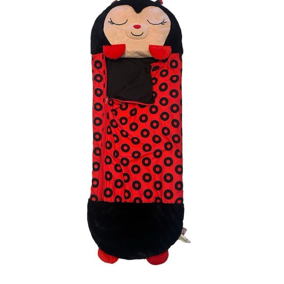 Happy Nappers Black Red Lilly Ladybug 2 in 1 Soft Pillow and Sleeping Bag - Picture 1 of 6